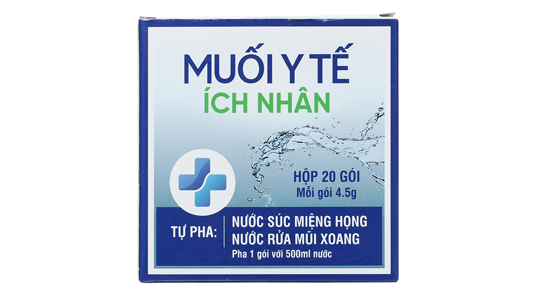 Muối Y Tế Ích Nhân pha nước súc miệng họng, rửa mũi