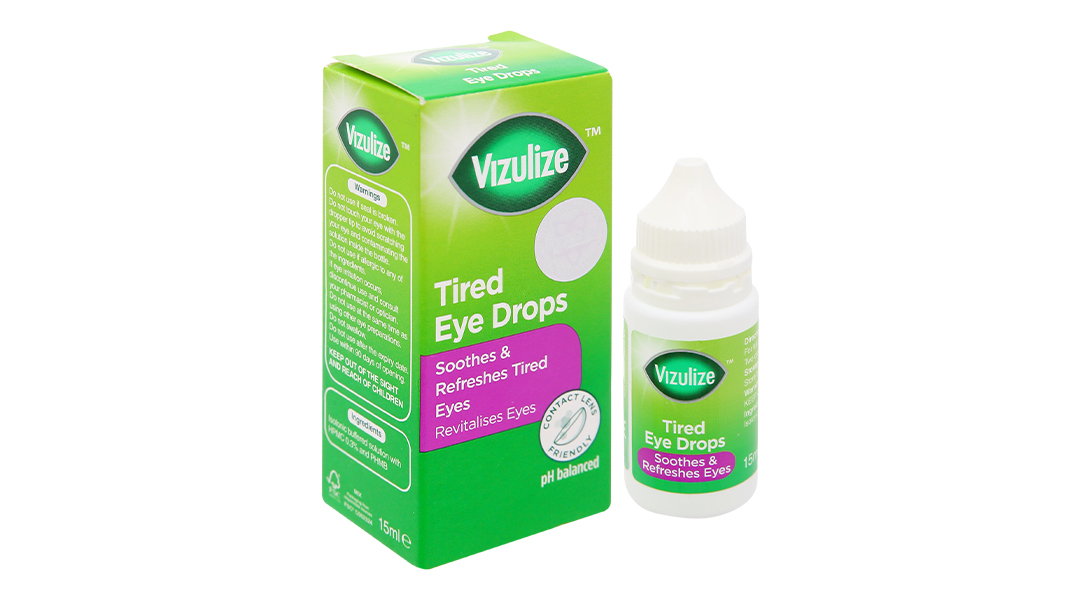 Dung dịch nhỏ mắt Vizulize Tired giúp làm dịu và phục hồi mắt mệt mỏi