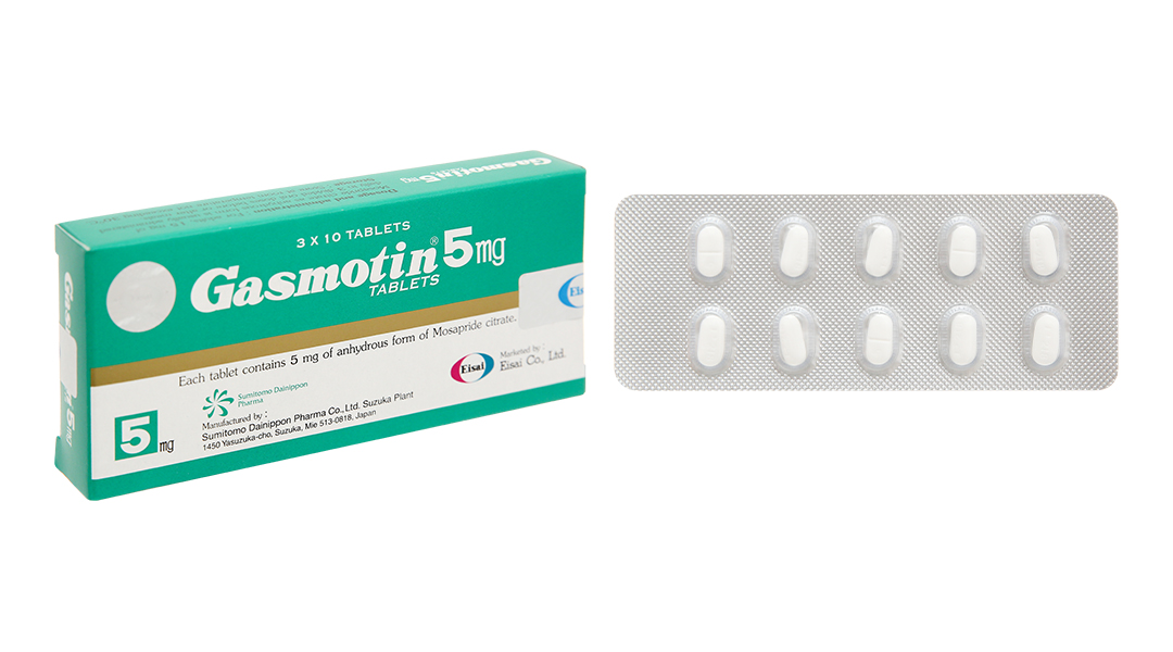 Gasmotin 5mg trị triệu chứng dạ dày - ruột