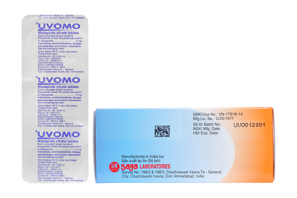 Uvomo 5mg trị rối loạn tiêu hóa