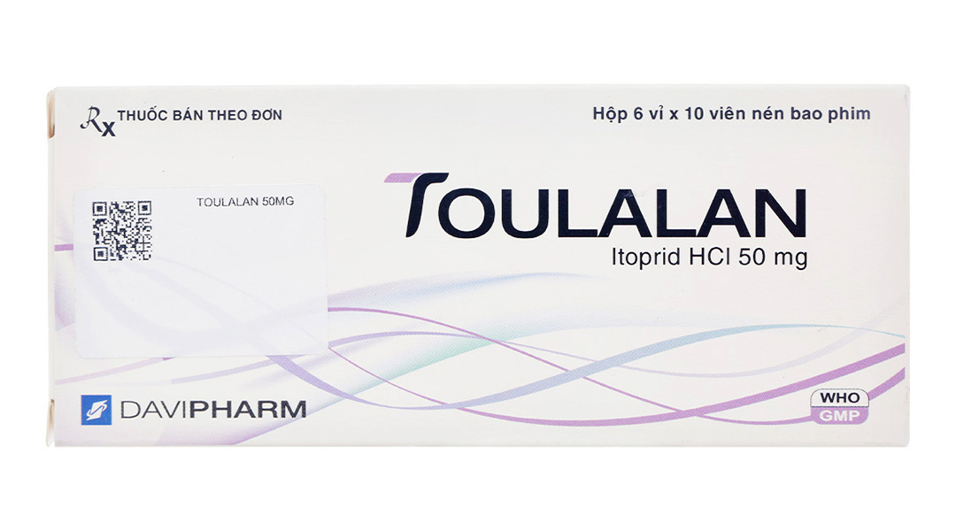 Toulalan 50mg trị triệu chứng dạ dày - ruột như chướng bụng, chán ăn