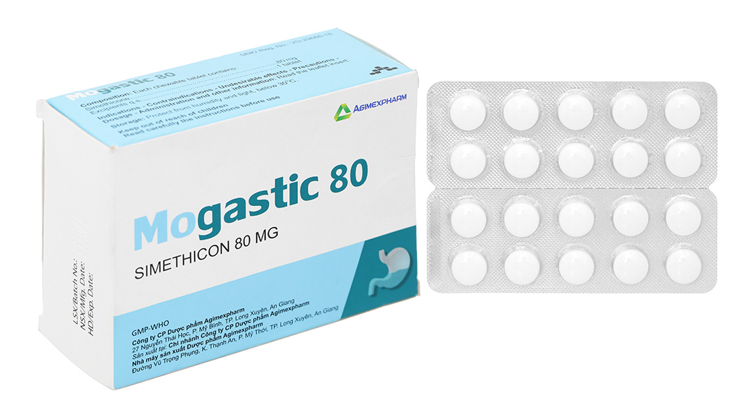 Viên nhai Mogastic 80 trị đầy hơi, khó tiêu