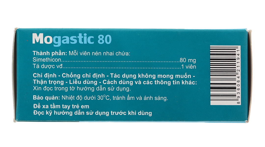 Viên nhai Mogastic 80 trị đầy hơi, khó tiêu