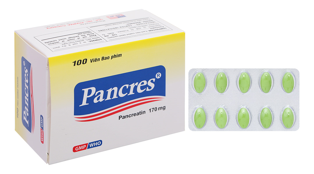 Pancres 170mg trị chứng kém hấp thu do thiếu các men tiêu hóa