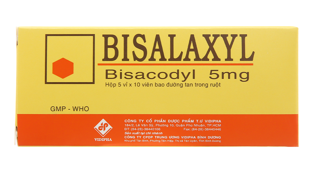 Bisalaxyl 5mg điều trị táo bón, làm sạch ruột trước và sau phẫu thuật