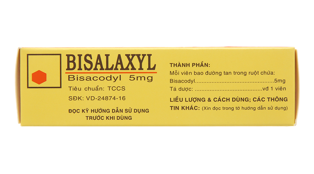 Bisalaxyl 5mg điều trị táo bón, làm sạch ruột trước và sau phẫu thuật