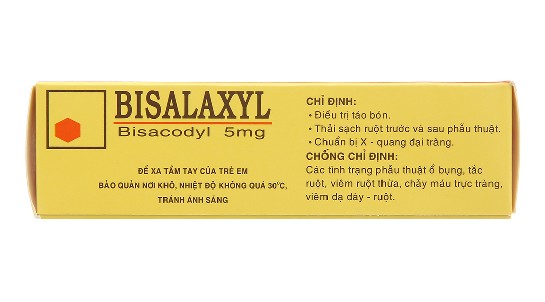 Bisalaxyl 5mg điều trị táo bón, làm sạch ruột trước và sau phẫu thuật