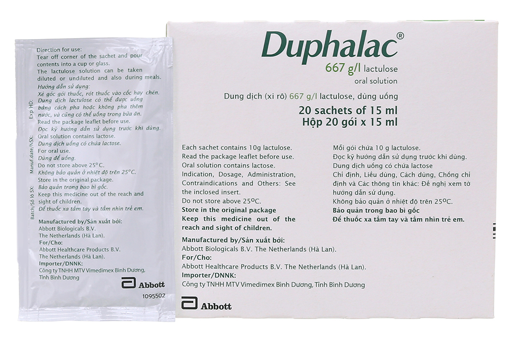 Dung dịch uống Duphalac 667g/l trị táo bón, bệnh lý não do gan