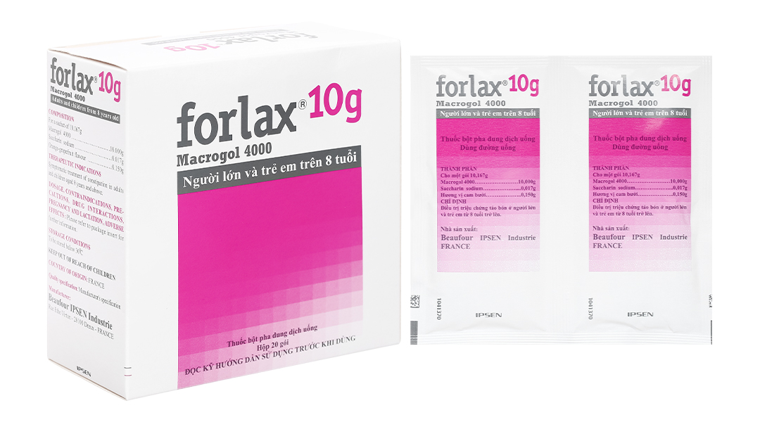 Bột pha dung dịch uống Forlax 10g trị táo bón