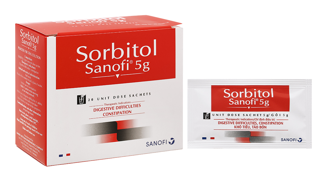 Thuốc bột Sorbitol Sanofi 5g trị chứng khó tiêu, táo bón