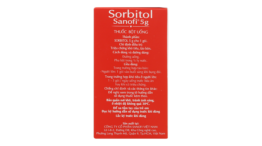 Thuốc bột Sorbitol Sanofi 5g trị chứng khó tiêu, táo bón