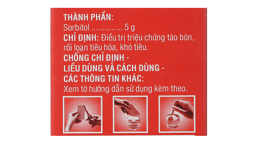 Thuốc bột Sorbitol DHG 5g trị táo bón
