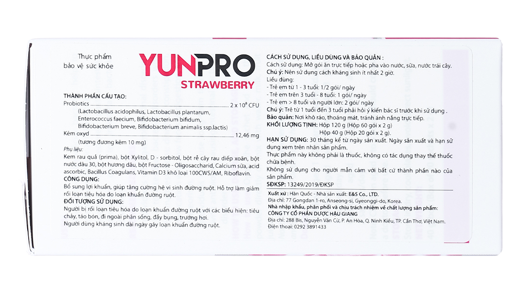 Men vi sinh Yunpro Strawberry bổ sung lợi khuẩn