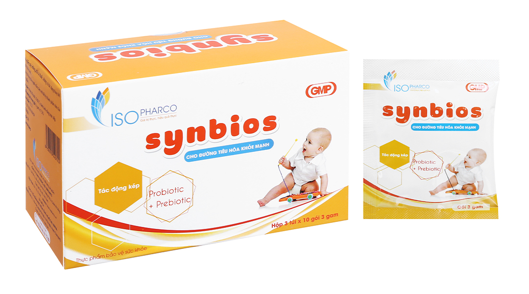 Men vi sinh Isopharco Synbios bổ sung vi sinh đường ruột hộp 30 gói x 3g - 04/2025 | nhathuocankhang.com