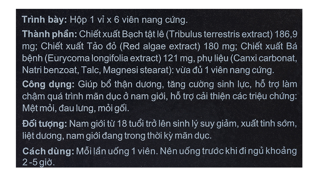 Rocket 1h tăng cường sinh lực