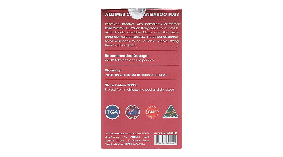 Viên Uống Tăng Cường Sinh Lý Nam Alltimes Care Kangaroo 6000mg Plus Hộp/100V