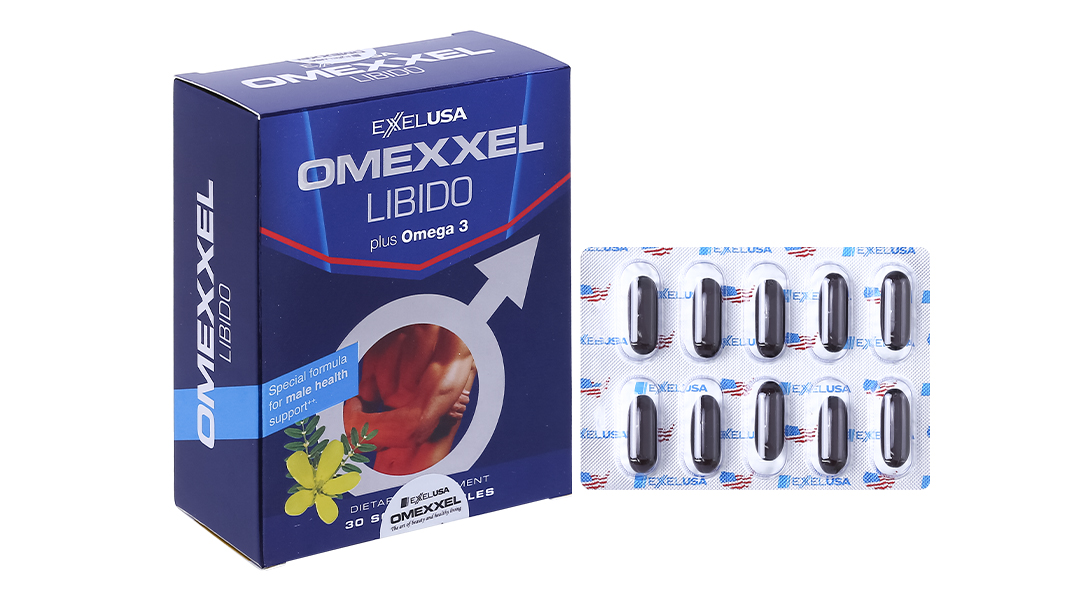 Omexxel Libido - Hỗ trợ tăng cường sinh lý và sức khỏe tổng thể Omexxel Libido Plus Omega 3 tăng cường sinh lý nam hộp 30 viên - 04/2025 | nhathuocankhang.com