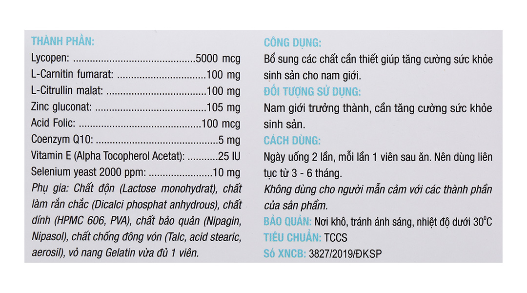 Thực phẩm bảo vệ sức khỏe Spermq plus