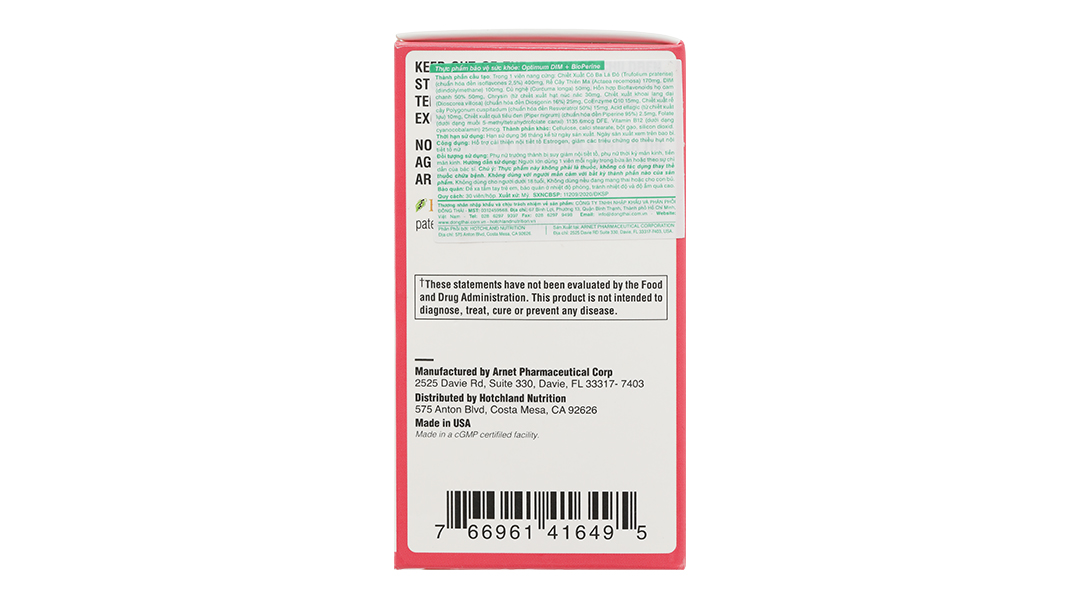 Optimum Dim + Bioperinre hỗ trợ cải thiện nội tiết tố estrogen