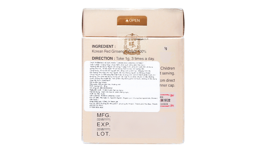 Thực phẩm bảo vệ sức khỏe Korean Red Ginseng Extract