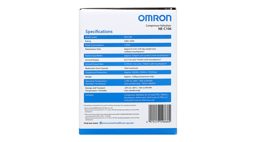 Máy xông khí dung mũi họng Omron NE-C106