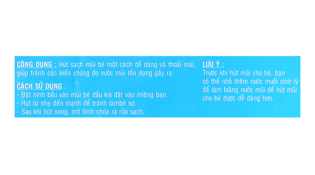 Dụng cụ hút mũi Sài Gòn cho bé