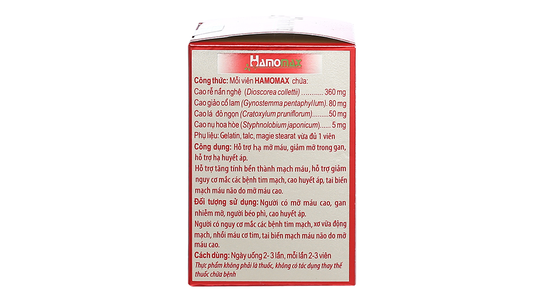 Hamomax hỗ trợ giảm mỡ máu, bền thành mạch