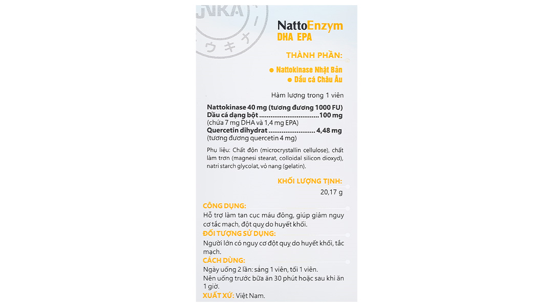 Thực phẩm bảo vệ sức khỏe Nattoenzym DHA EPA