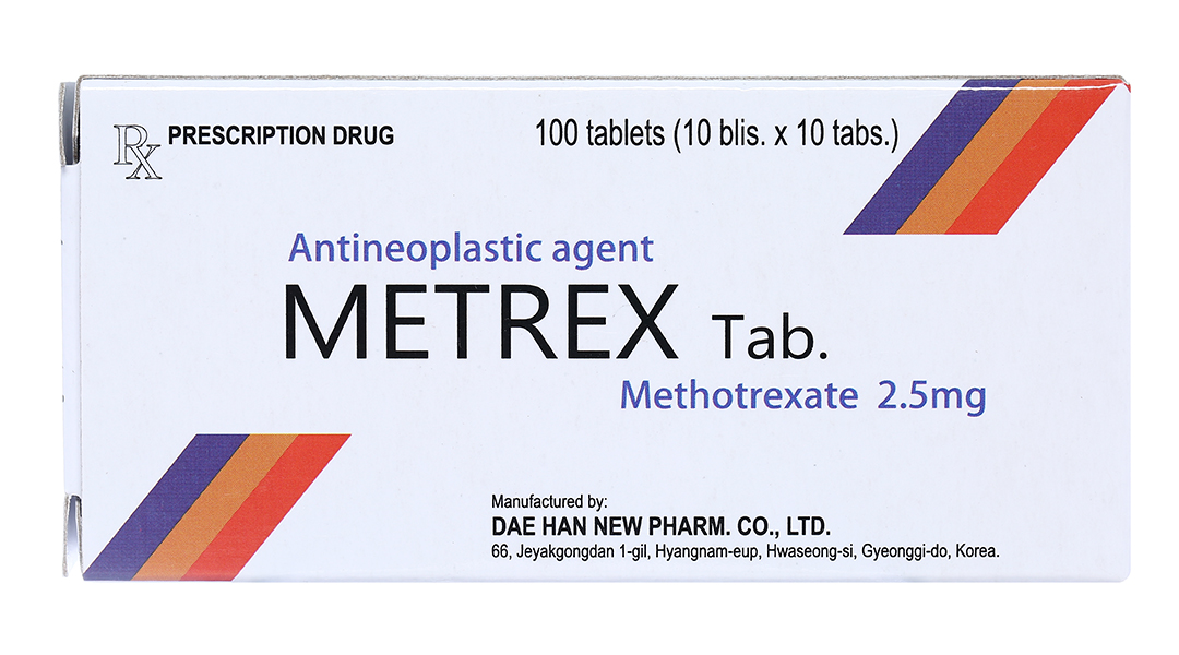 Metrex Tab 2.5mg điều trị khối u, vảy nến, viêm khớp dạng thấp (10 vỉ x ...