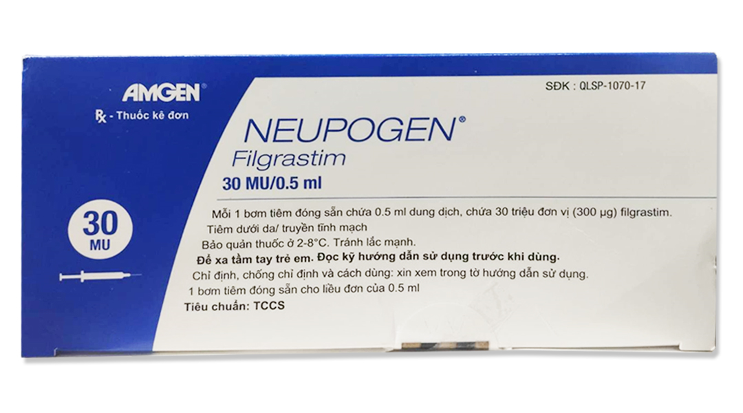 Dung dịch tiêm Neupogen 30MU/0.5ml điều trị giảm bạch cầu trung tính
