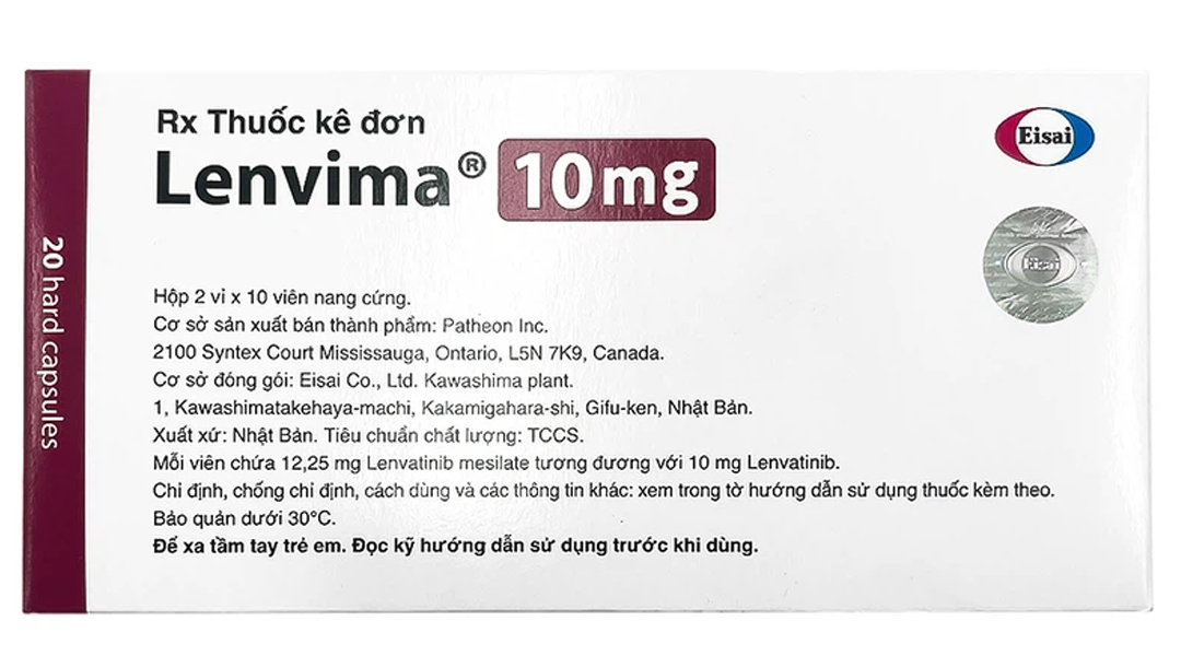 Lenvima 10mg điều trị ung thư tuyến giáp, ung thư tế bào gan, thận