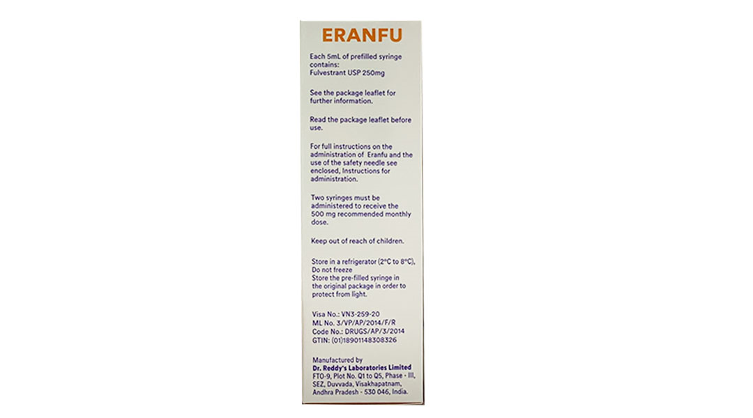 Thuốc tiêm Eranfu 250mg/5ml điều trị ung thư vú ở phụ nữ sau mãn kinh