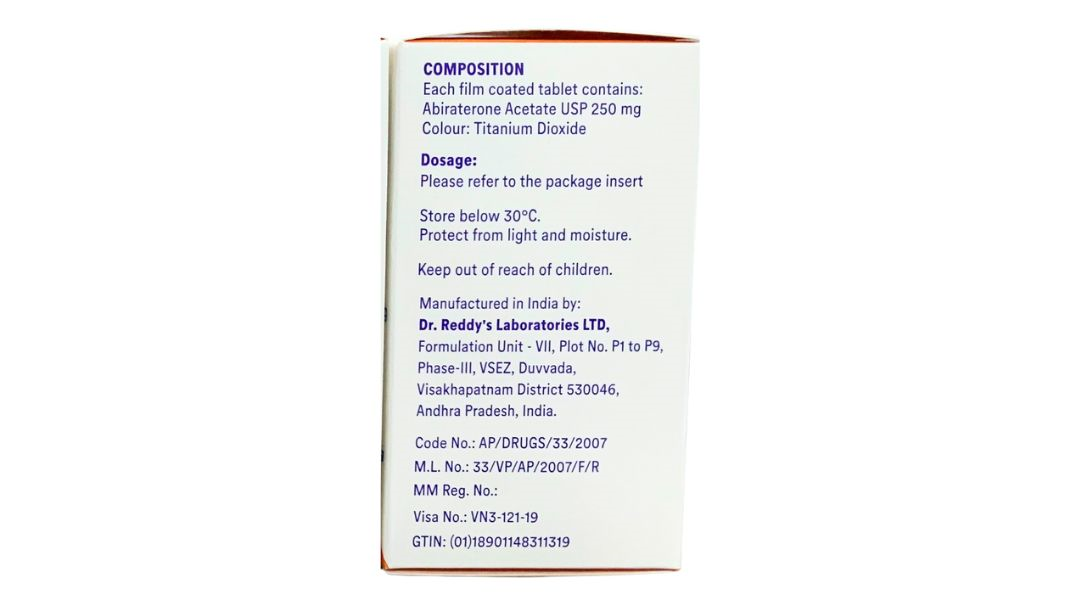 Abiratred 250mg kết hợp điều trị ung thư tuyến tiền liệt di căn