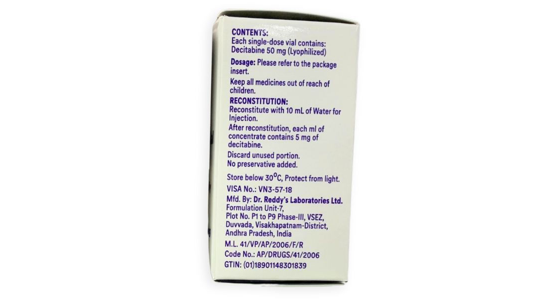 Bột pha tiêm Decitabine Dr.Reddy's điều trị bệnh bạch cầu dòng tủy cấp (AML)