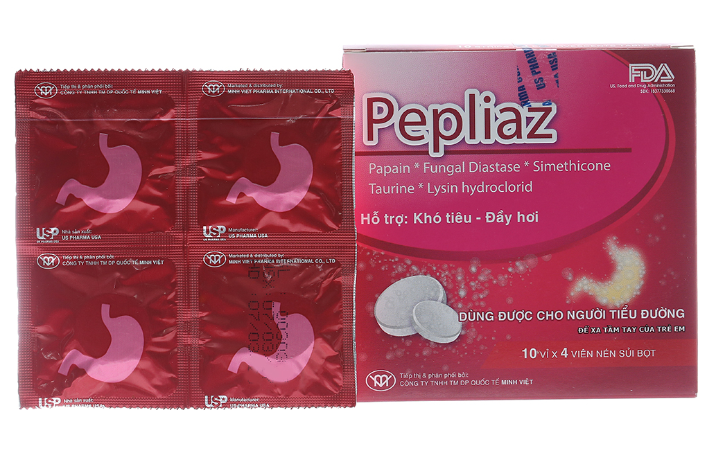 Viên sủi Pepliaz hỗ trợ giảm đầy hơi, khó tiêu