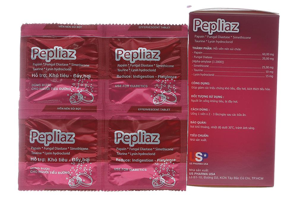 Viên sủi Pepliaz hỗ trợ giảm đầy hơi, khó tiêu