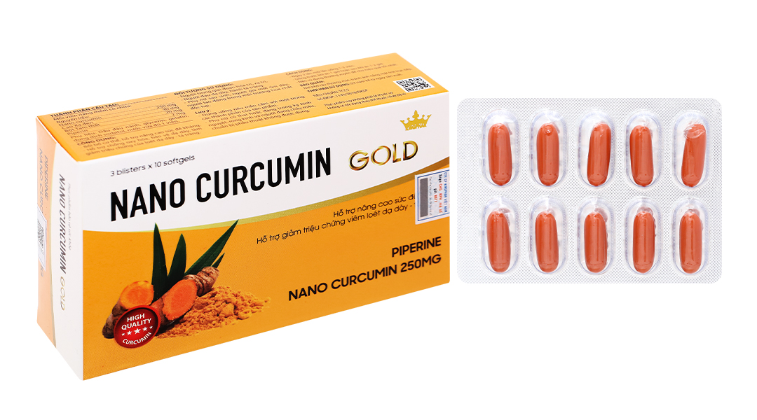 Thực Phẩm Bảo Vệ Sức Khỏe Kingphar Nano Curcumin Gold Hộp 30V