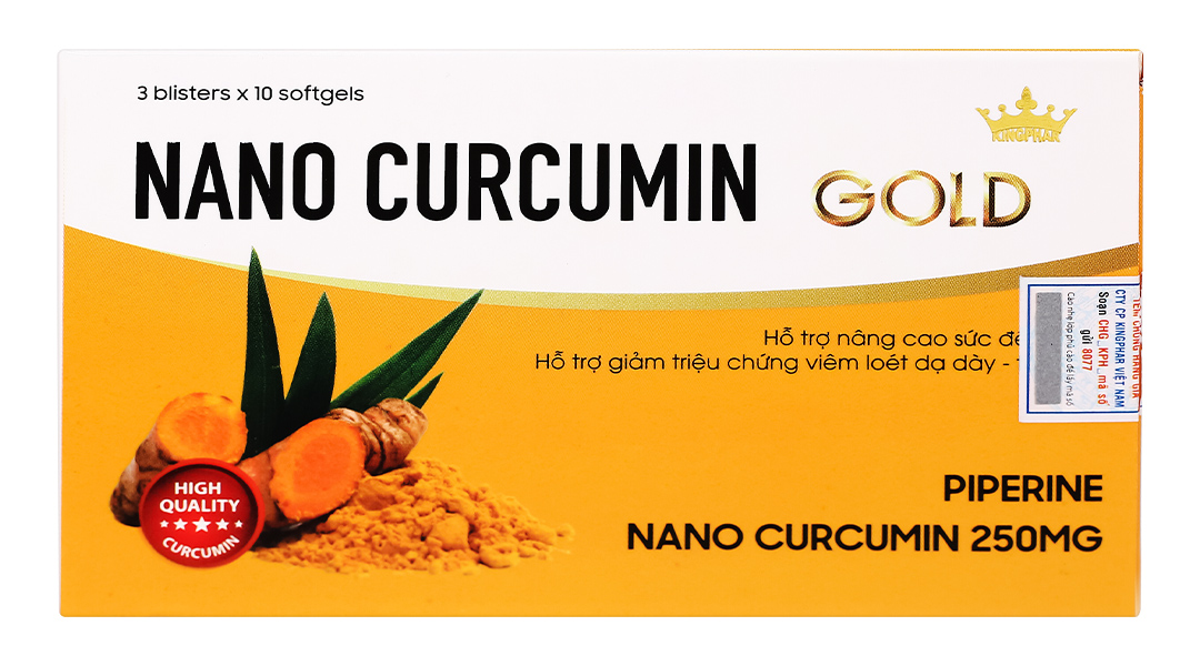Thực Phẩm Bảo Vệ Sức Khỏe Kingphar Nano Curcumin Gold Hộp 30V