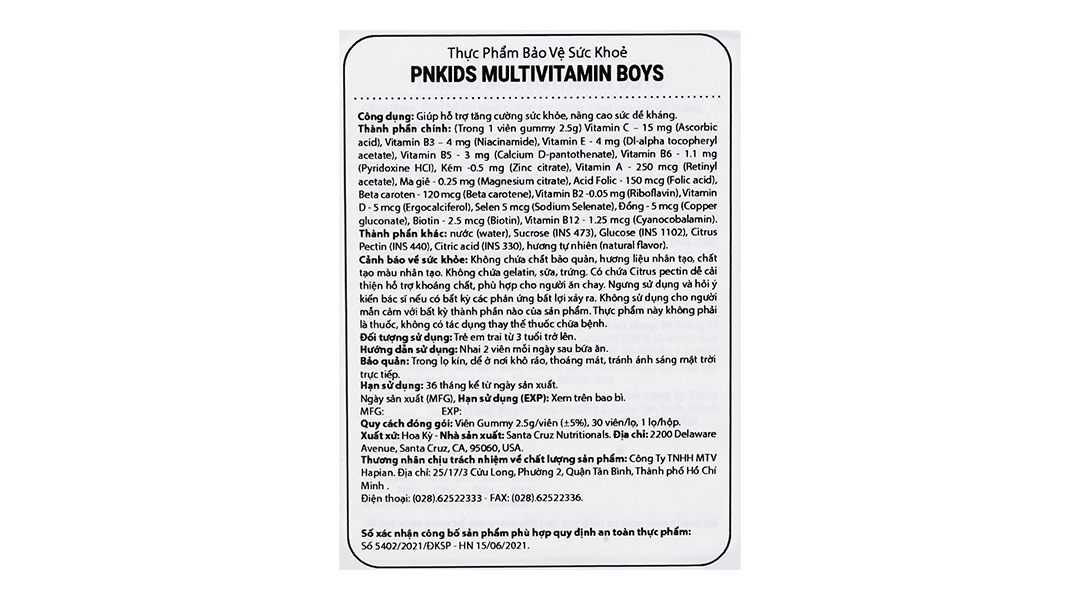 Pn Kids Multivitamin For Boy