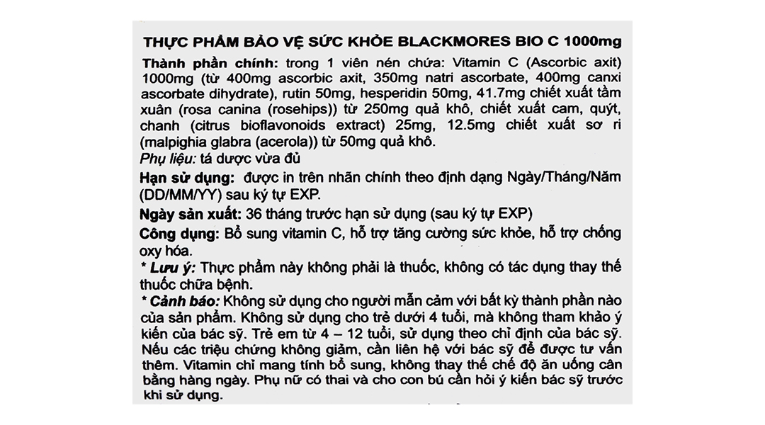 Blackmores Bio C 1000mg