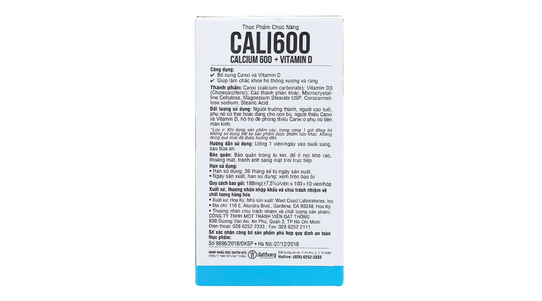 Pn Cali 600 Calcium 600 + Vitamin D C/110V
