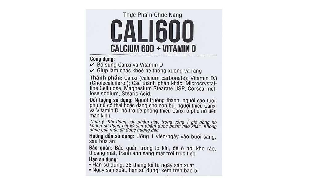 Pn Cali 600 Calcium 600 + Vitamin D C/110V