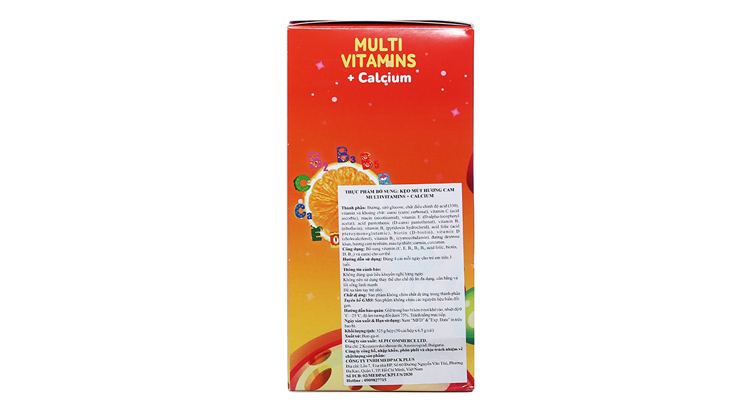 Dr.Frei Kẹo Mút Hương Cam Multivitamins + Calcium (Cái)