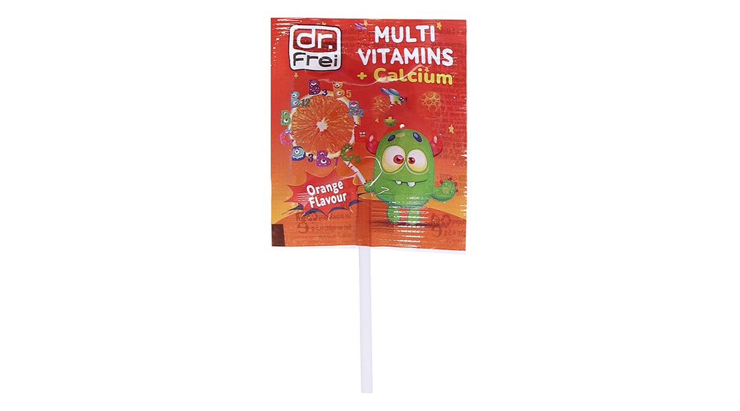 Dr.Frei Kẹo Mút Hương Cam Multivitamins + Calcium (Cái)