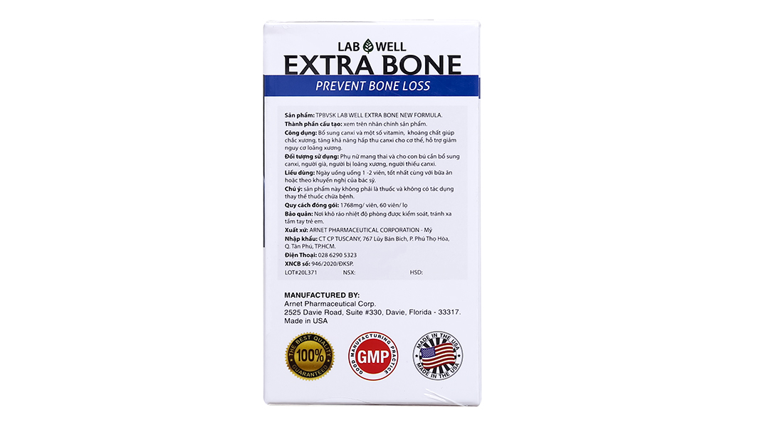 Lab Well Extra Bone bổ sung canxi và vitamin cho xương