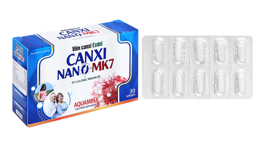 Viên Canxi Exdel Nano MK7 giúp xương răng chắc khỏe