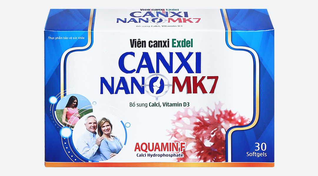 Viên Canxi Exdel Nano MK7 giúp xương răng chắc khỏe