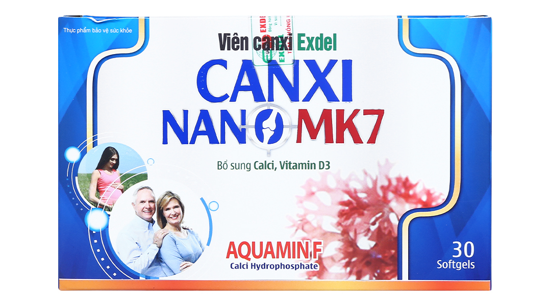 Viên Canxi Exdel Nano MK7 giúp xương răng chắc khỏe