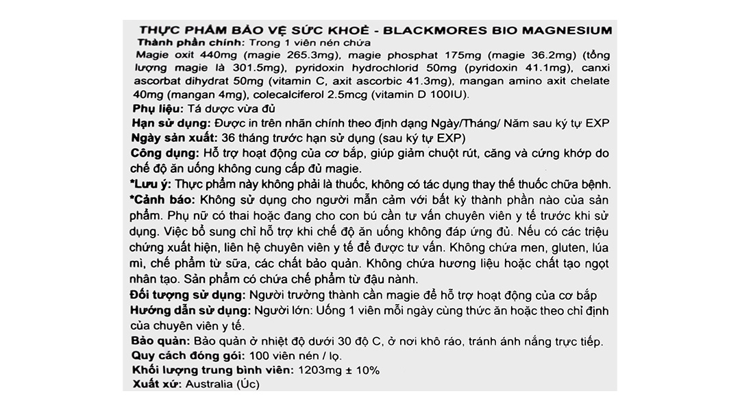 Blackmores Bio Magnesium