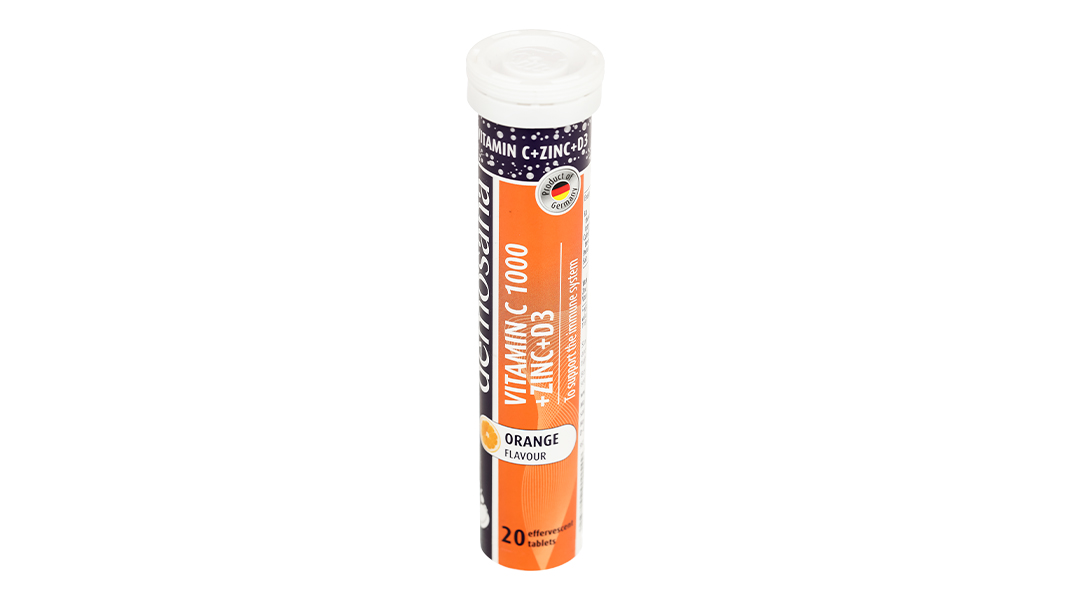 Viên Sủi Demosana C1000 + Zinc + D3 Vị Cam